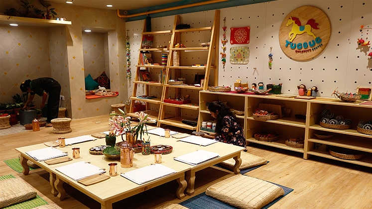 Kids zone called Tug Bug at FabIndia experience store.