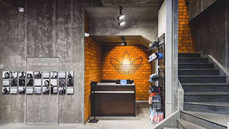 The Adidas Originals concept store houses the latest and most innovative product range.